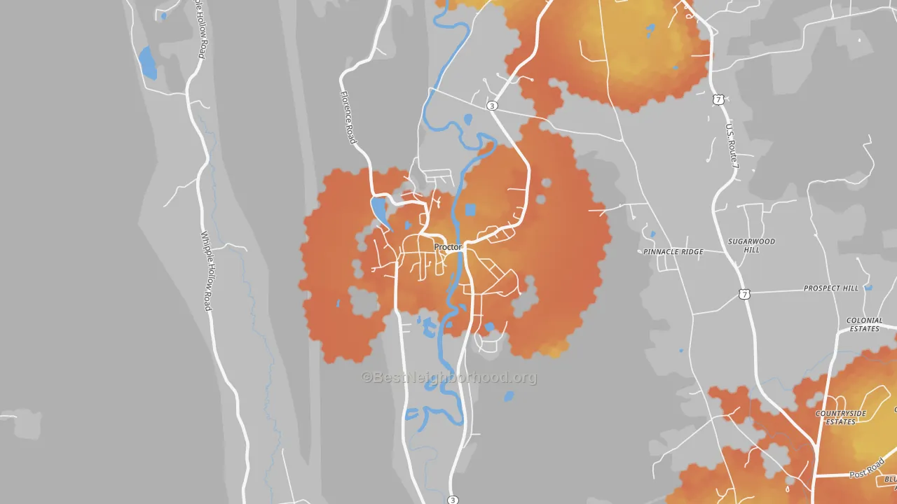 Bike Grade map of 05765, VT