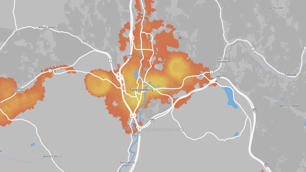 Bike Grade map of 05819, VT