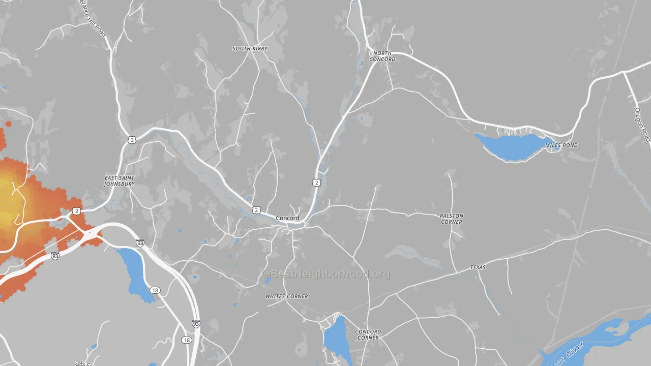 Bike Grade map of 05824, VT