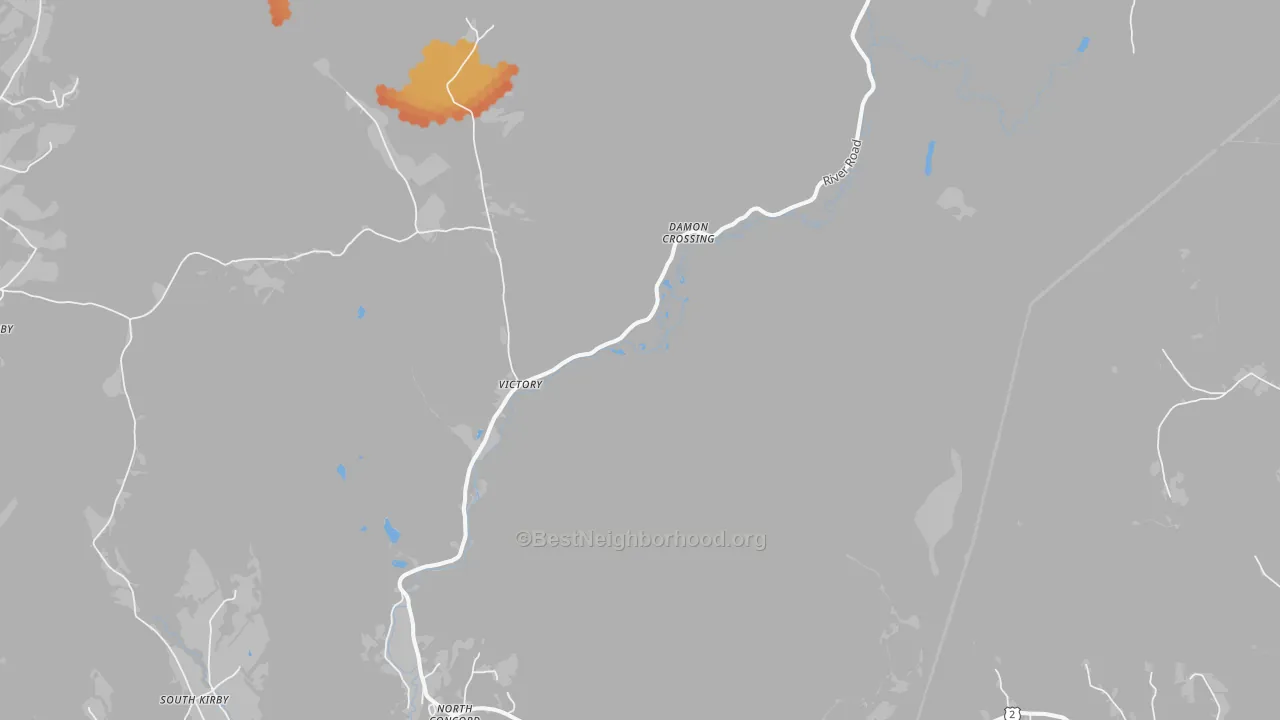 Bike Grade map of 05858, VT