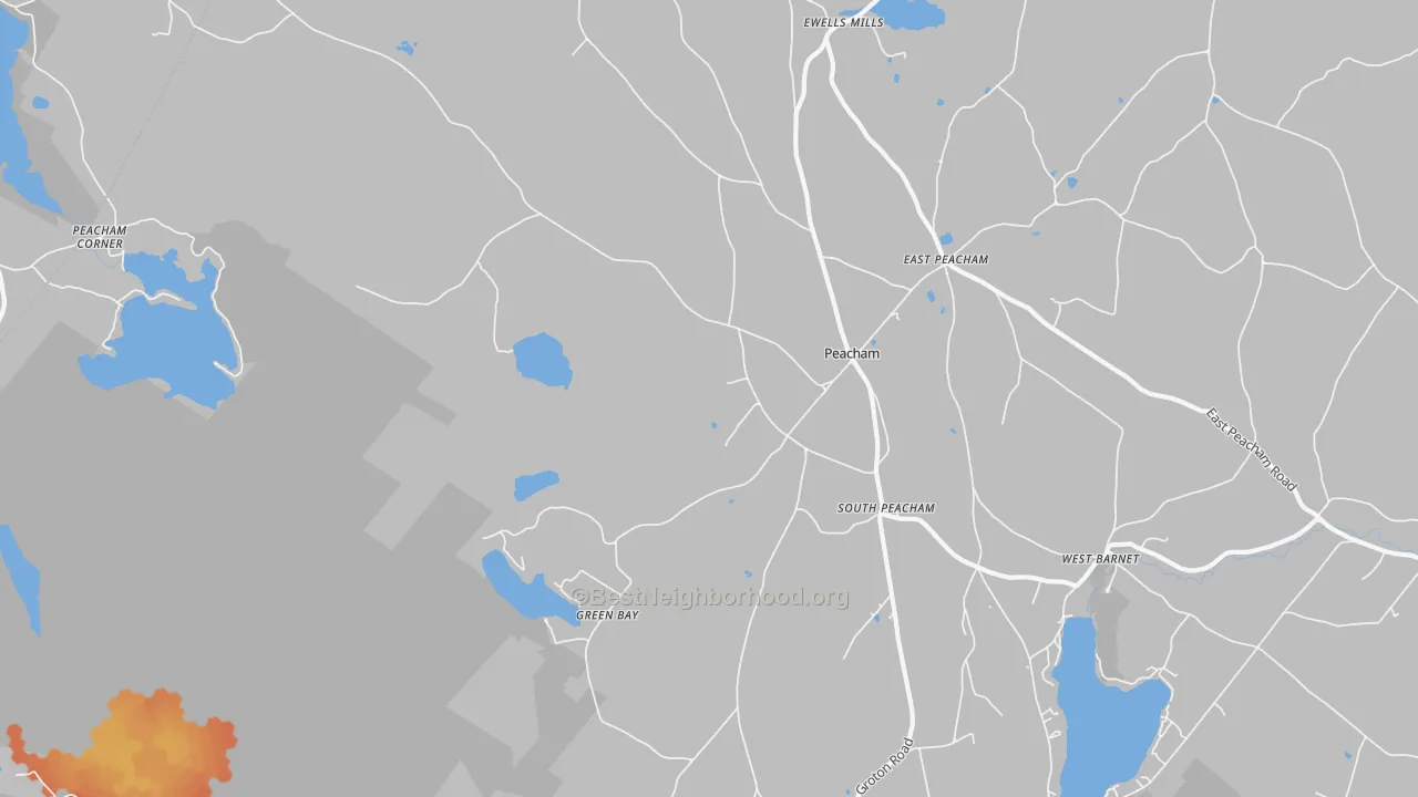 Bike Grade map of 05862, VT