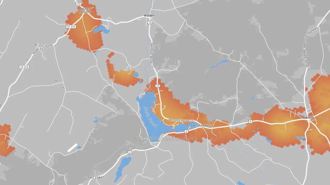 Bike Grade map of 05873, VT