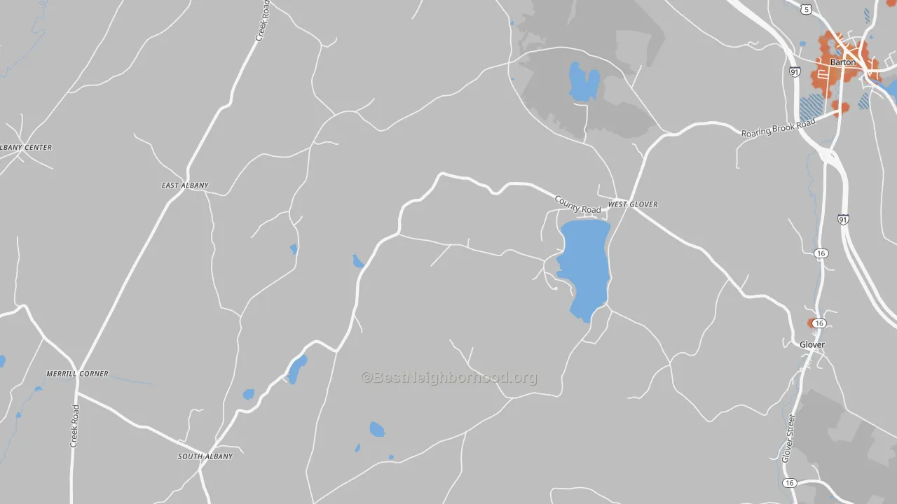 Bike Grade map of 05875, VT