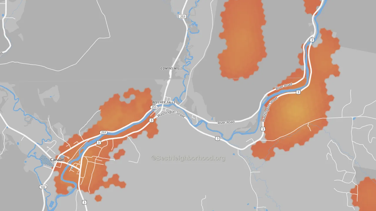 Bike Grade map of 05902, VT