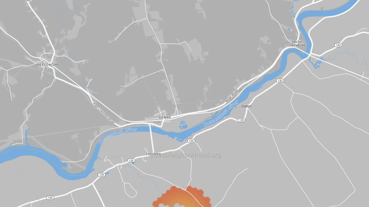 Bike Grade map of 05904, VT