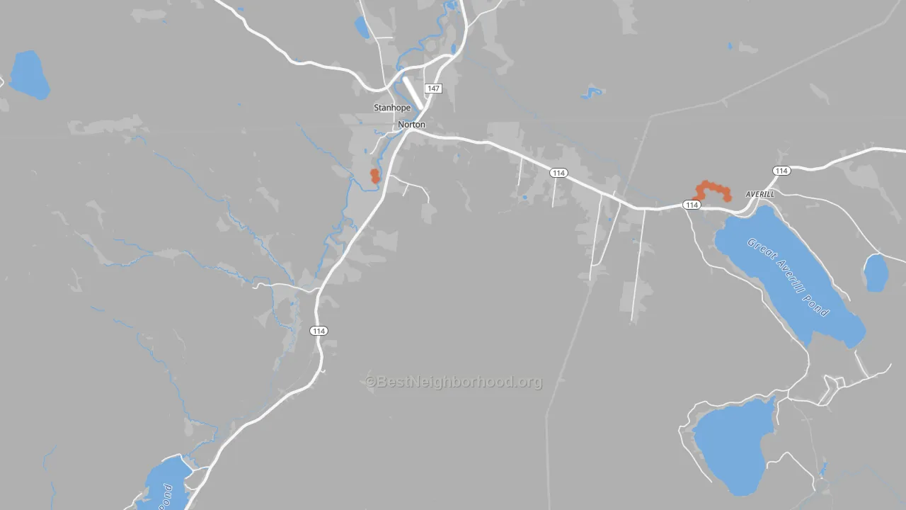 Bike Grade map of 05907, VT