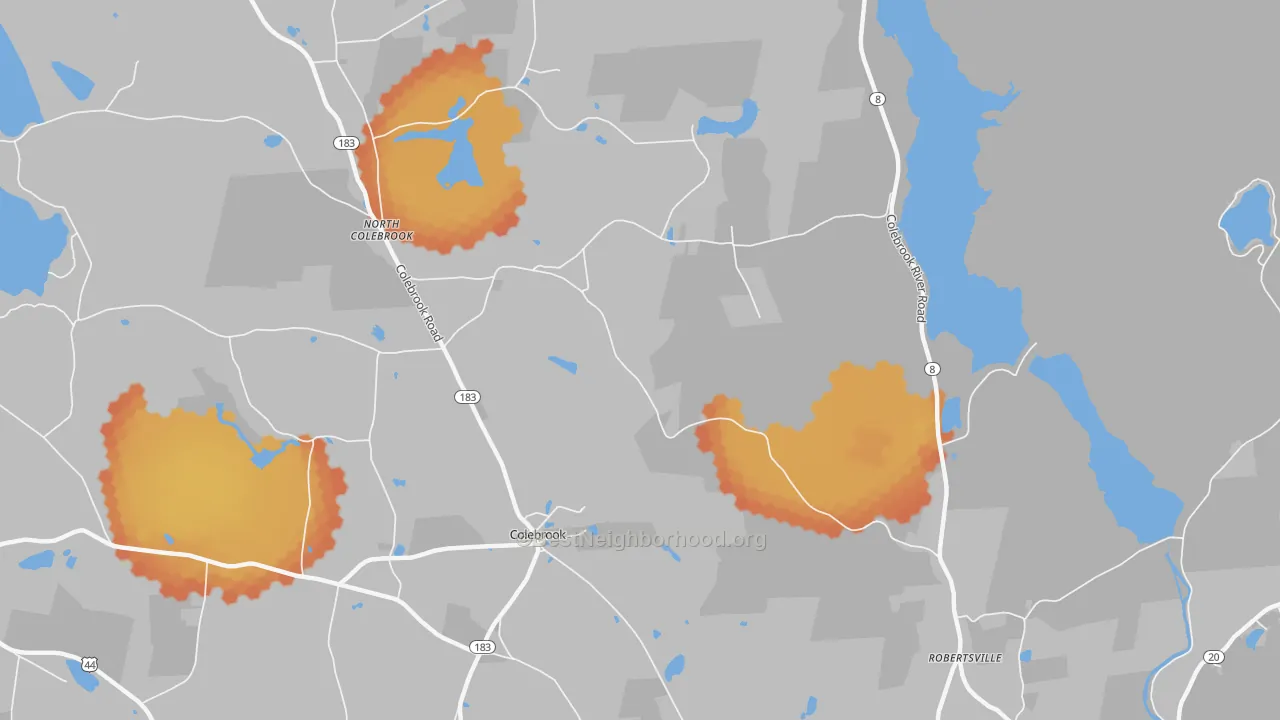 Bike Grade map of 06021, CT