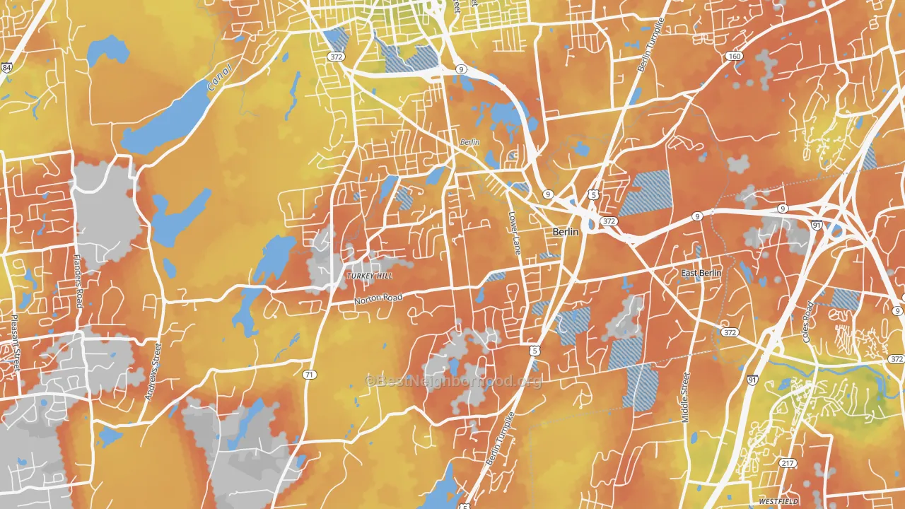 Bike Grade map of 06037, CT