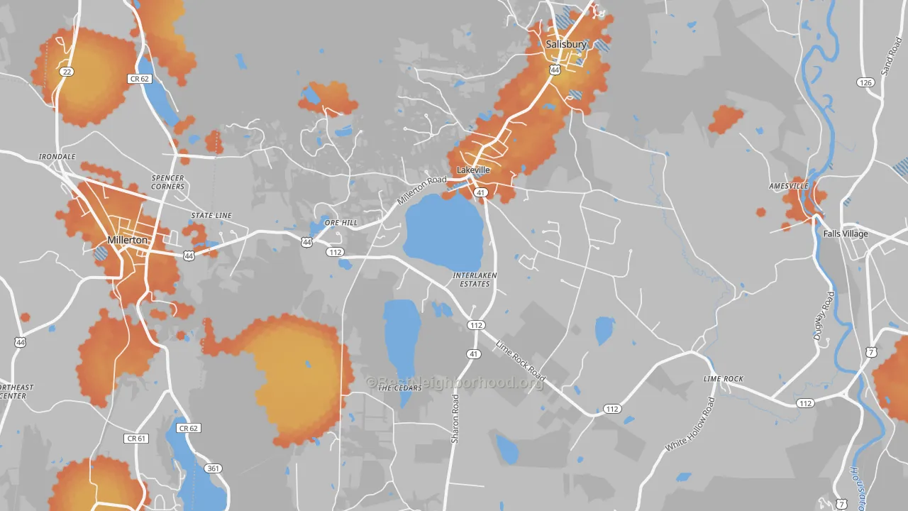 Bike Grade map of 06039, CT