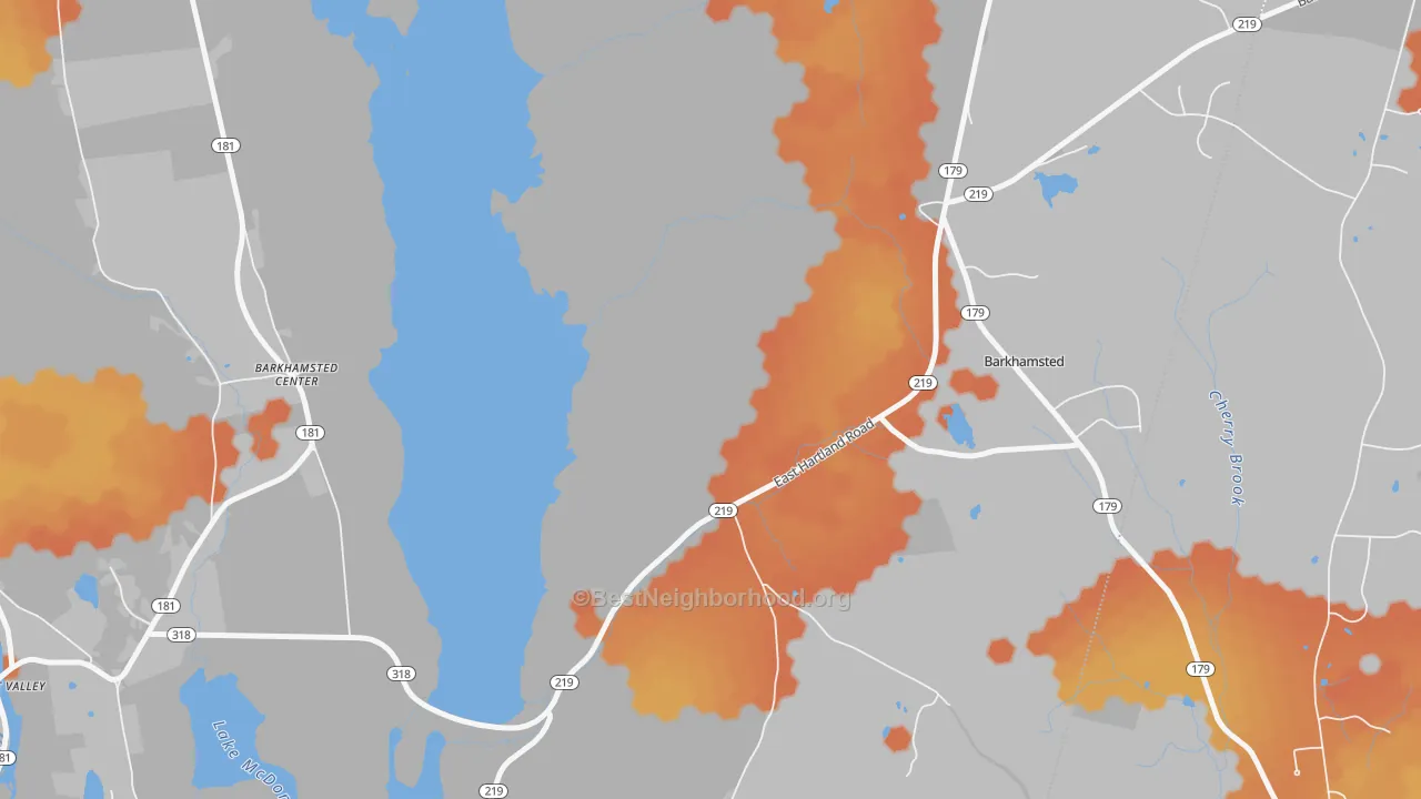 Bike Grade map of 06059, CT