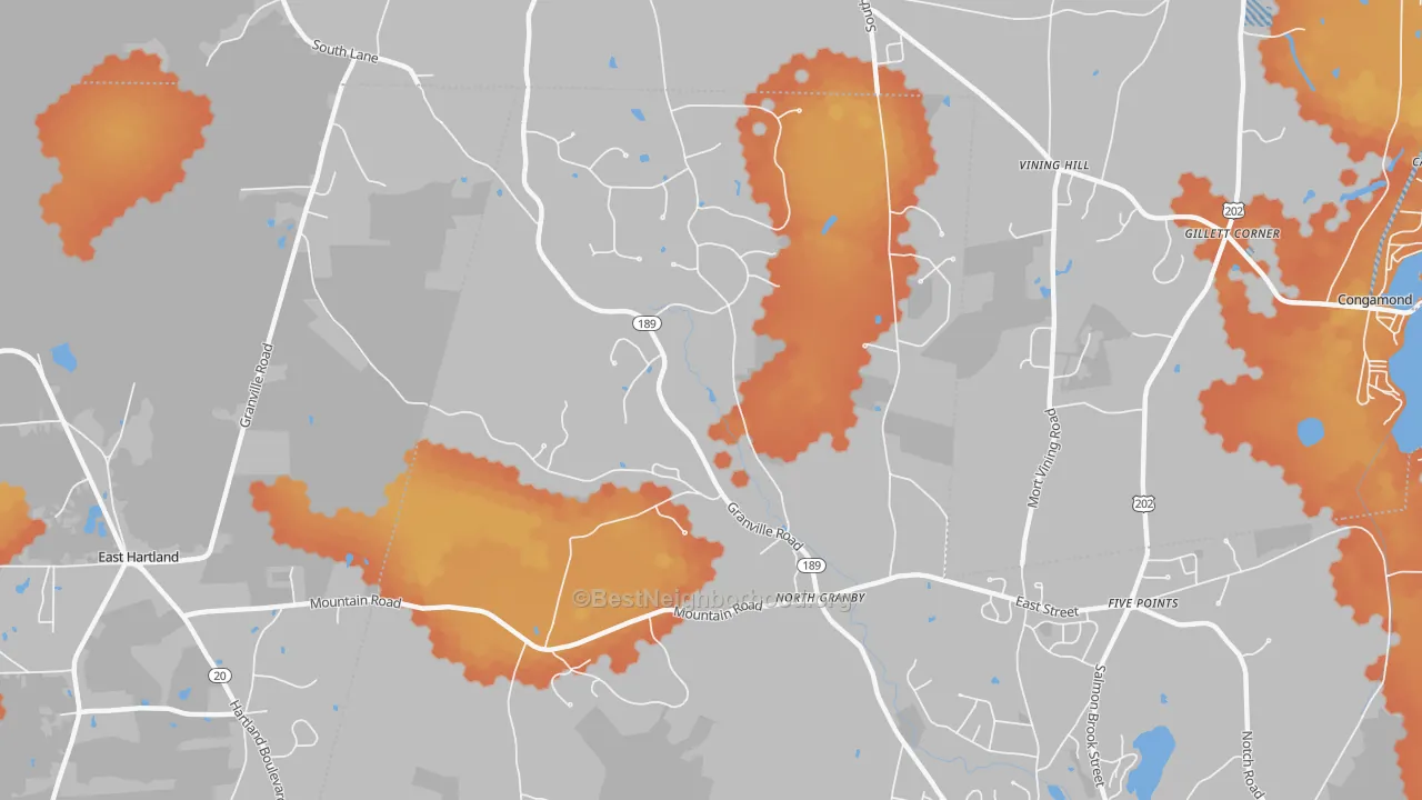 Bike Grade map of 06060, CT