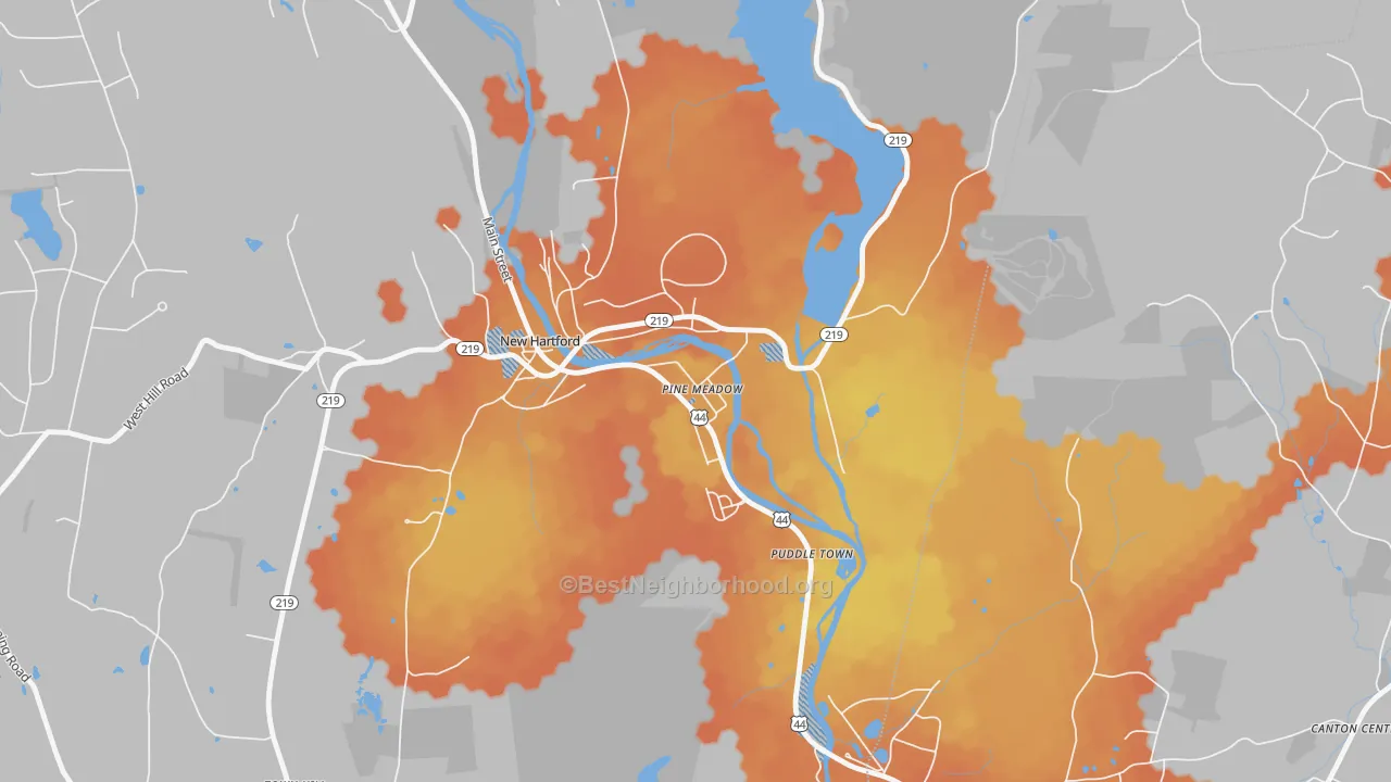Bike Grade map of 06061, CT