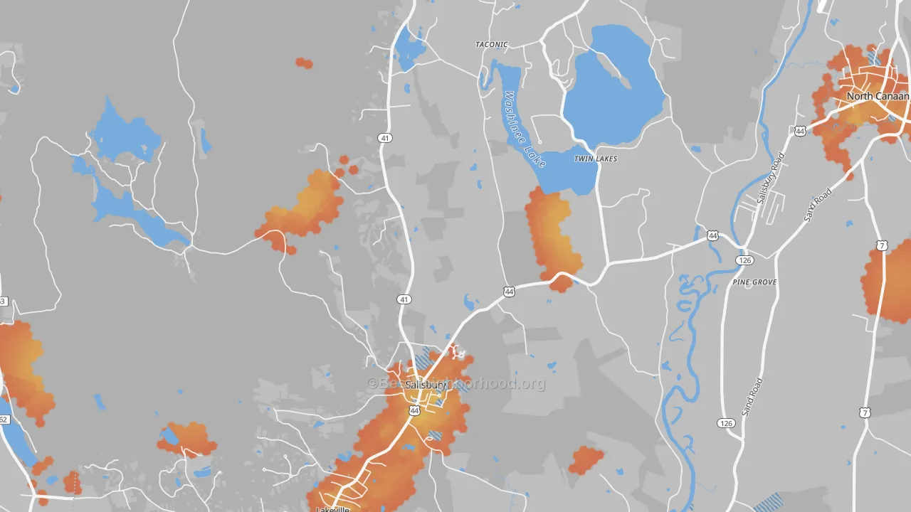 Bike Grade map of 06068, CT