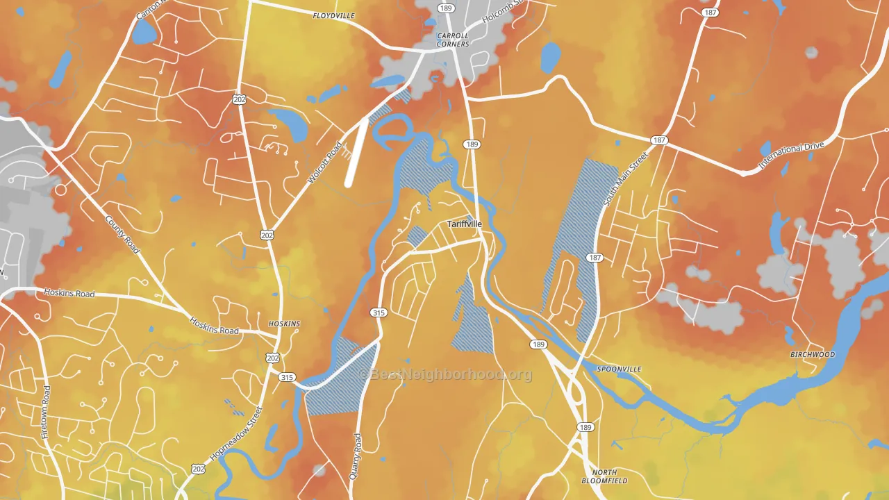 Bike Grade map of 06081, CT