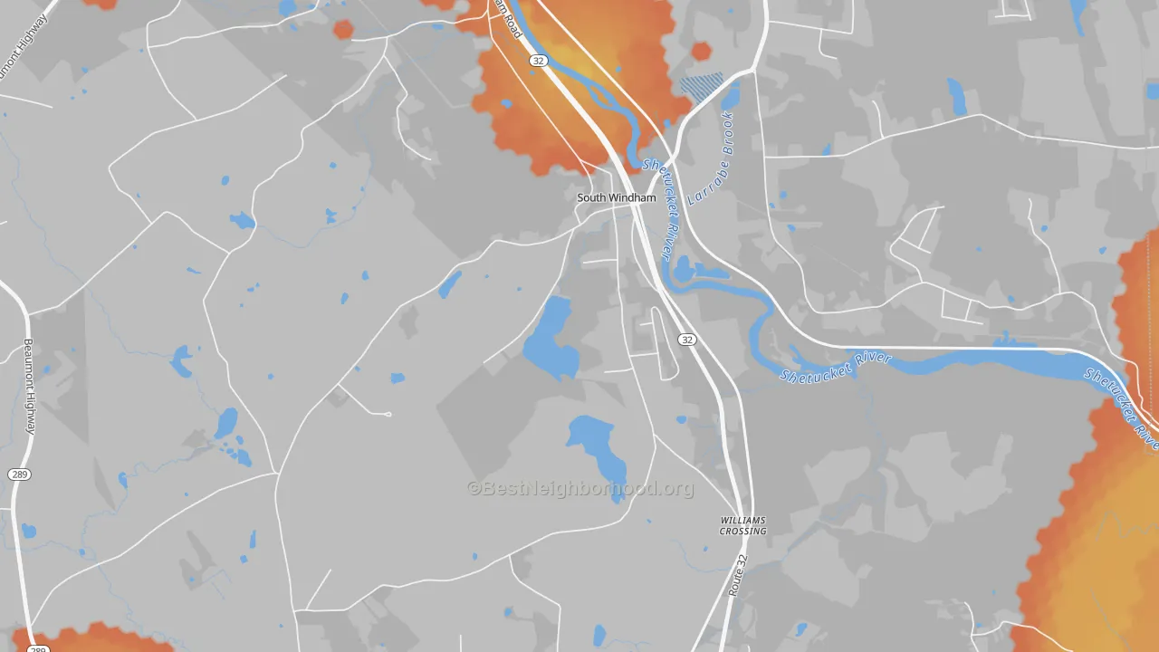 Bike Grade map of 06266, CT