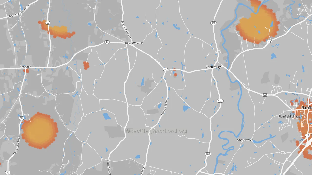 Bike Grade map of 06331, CT
