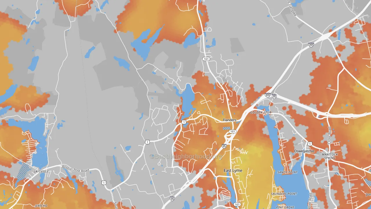 Bike Grade map of 06333, CT