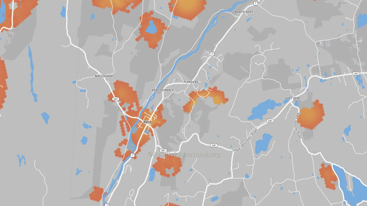 Bike Grade map of 06757, CT