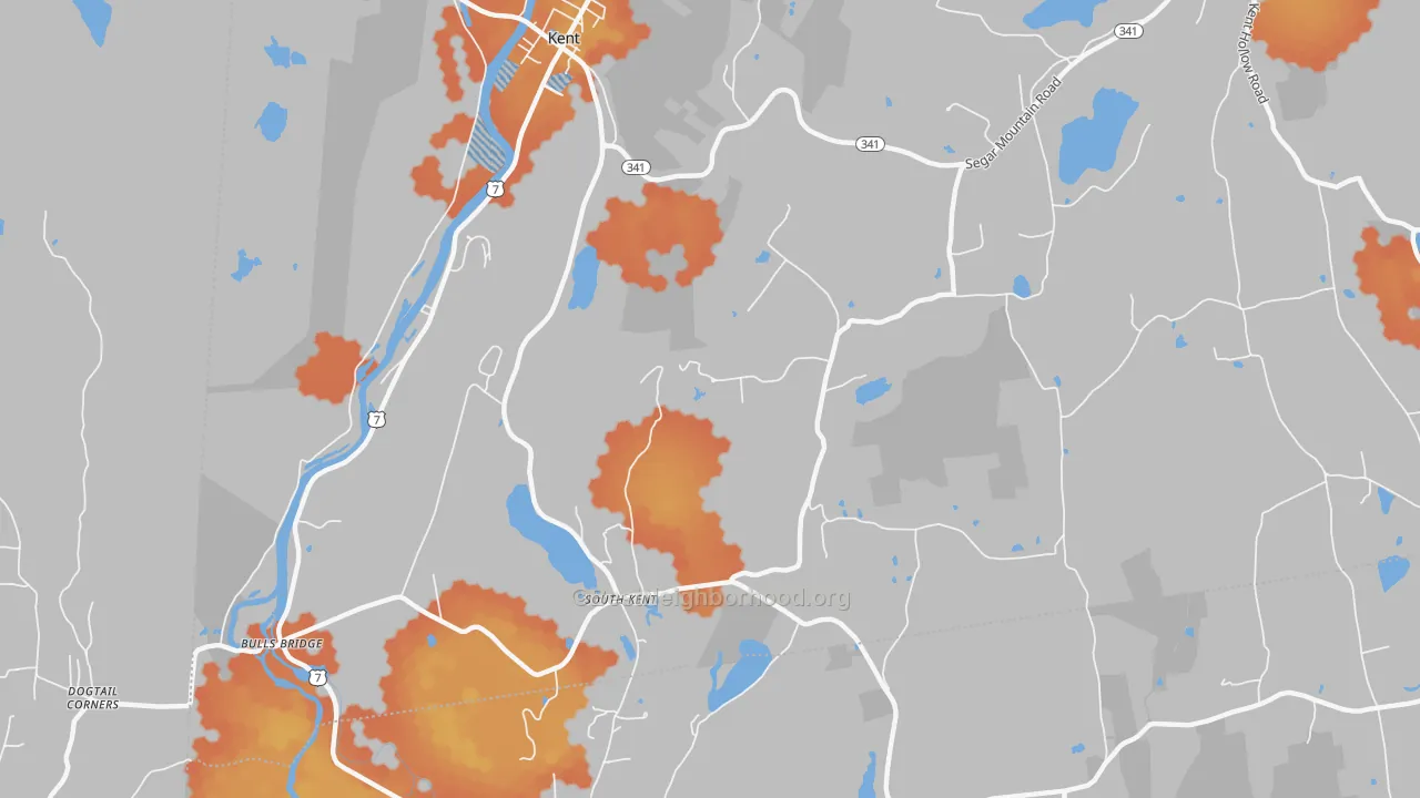 Bike Grade map of 06785, CT
