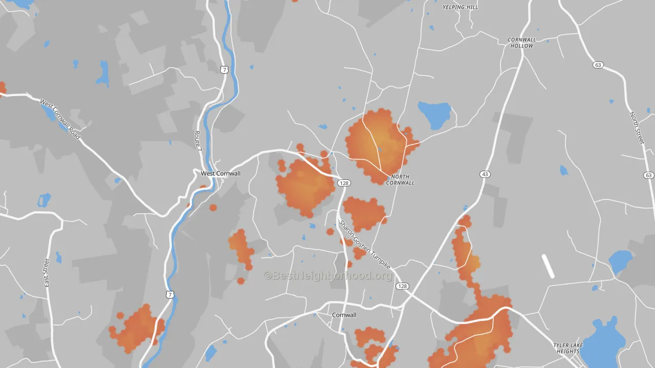 Bike Grade map of 06796, CT