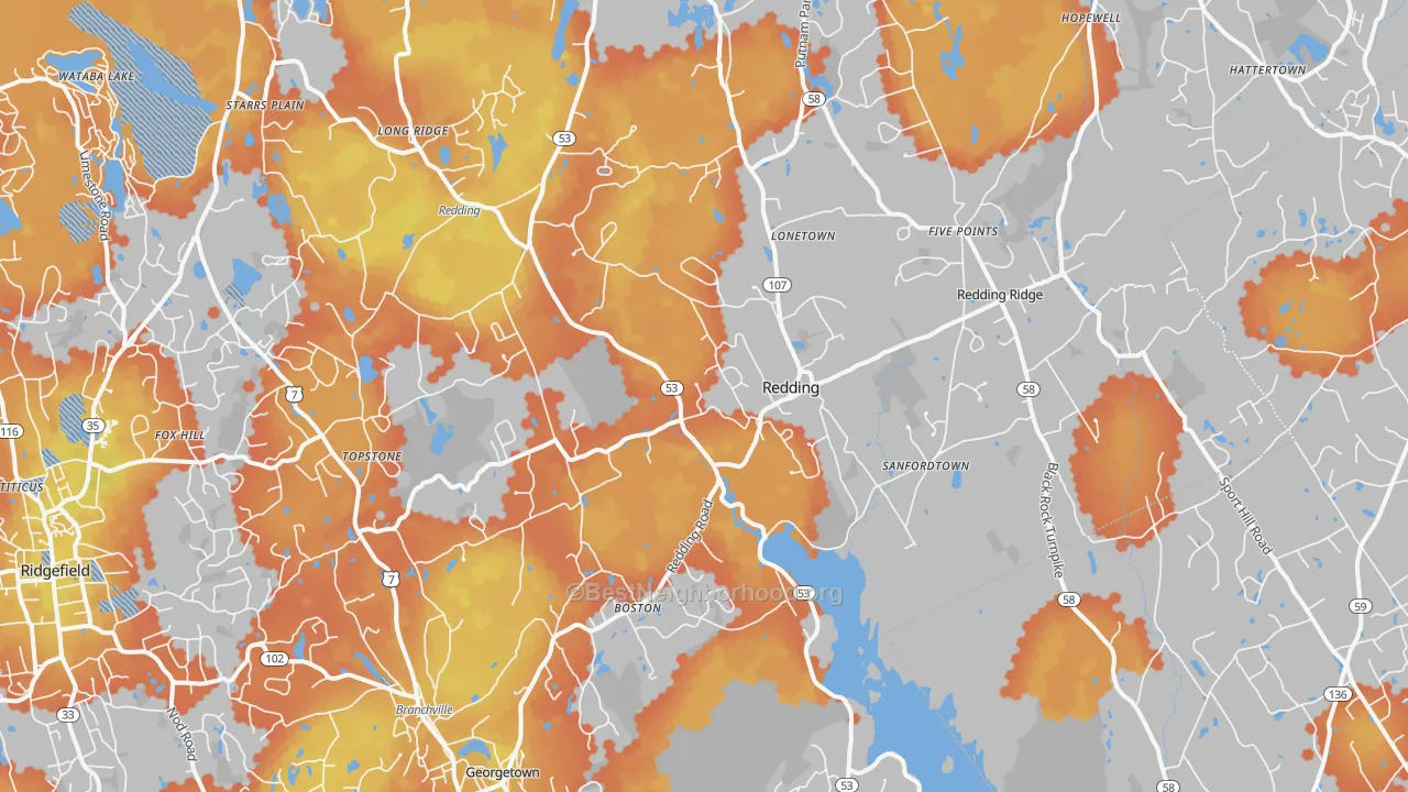 Bike Grade map of 06896, CT