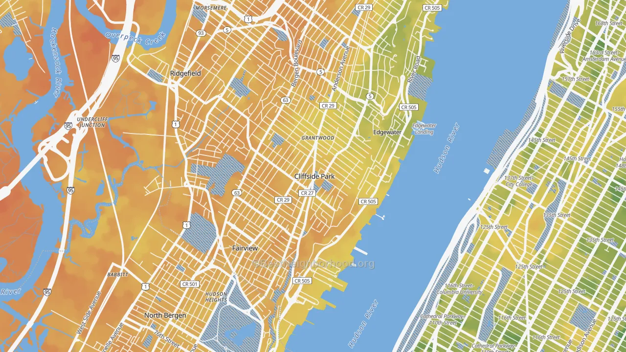 Bike Grade map of 07010, NJ