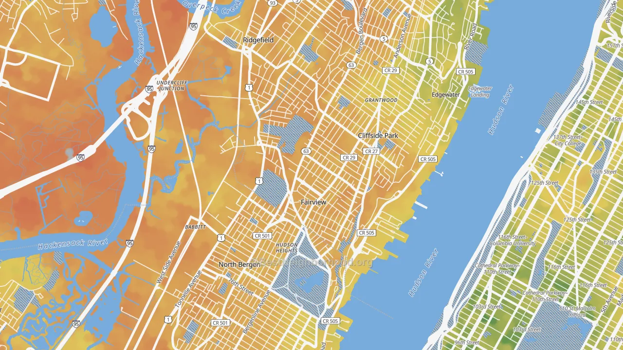 Bike Grade map of 07022, NJ