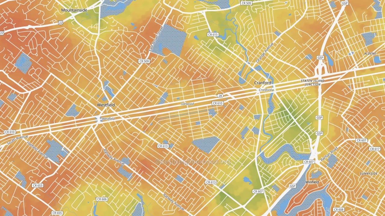 Bike Grade map of 07027, NJ
