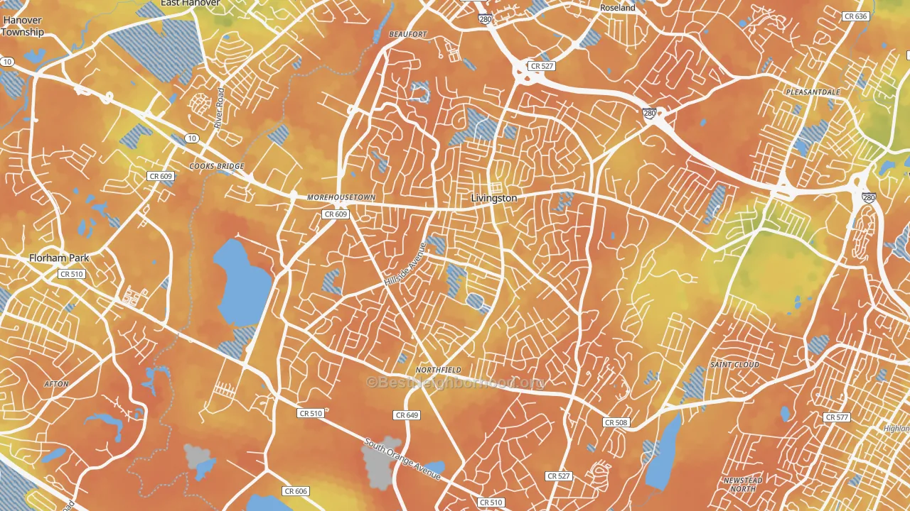 Bike Grade map of 07039, NJ