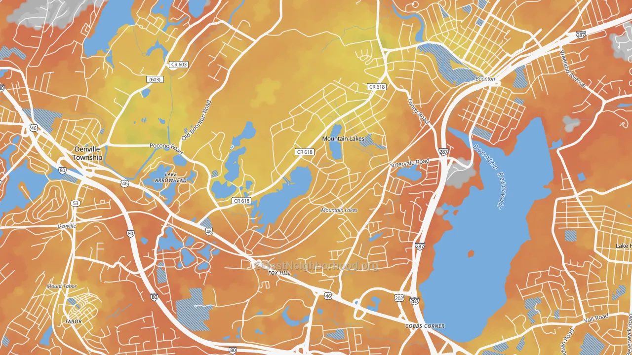 Bike Grade map of 07046, NJ