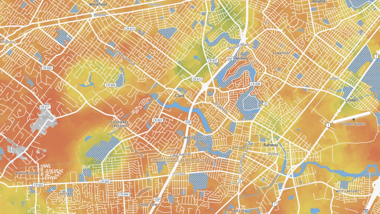Bike Grade map of 07066, NJ