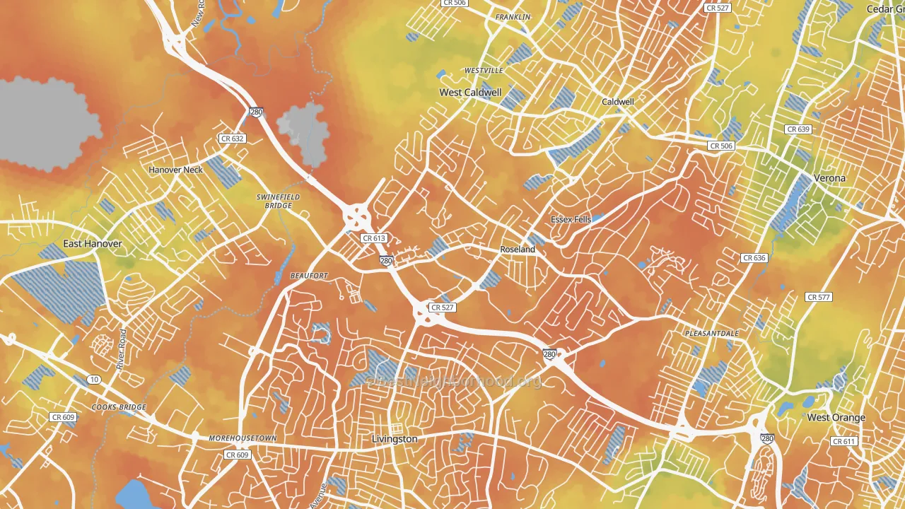 Bike Grade map of 07068, NJ