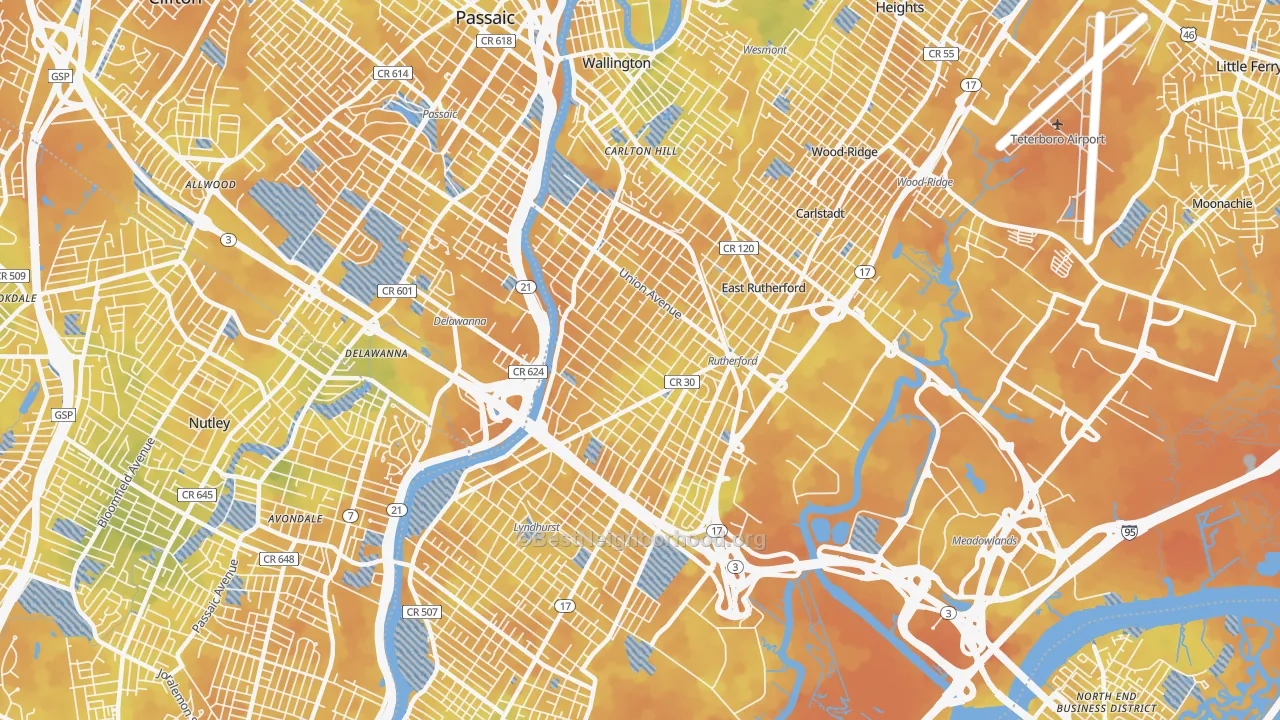 Bike Grade map of 07070, NJ