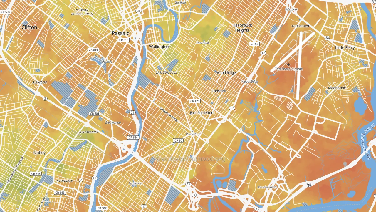Bike Grade map of 07073, NJ
