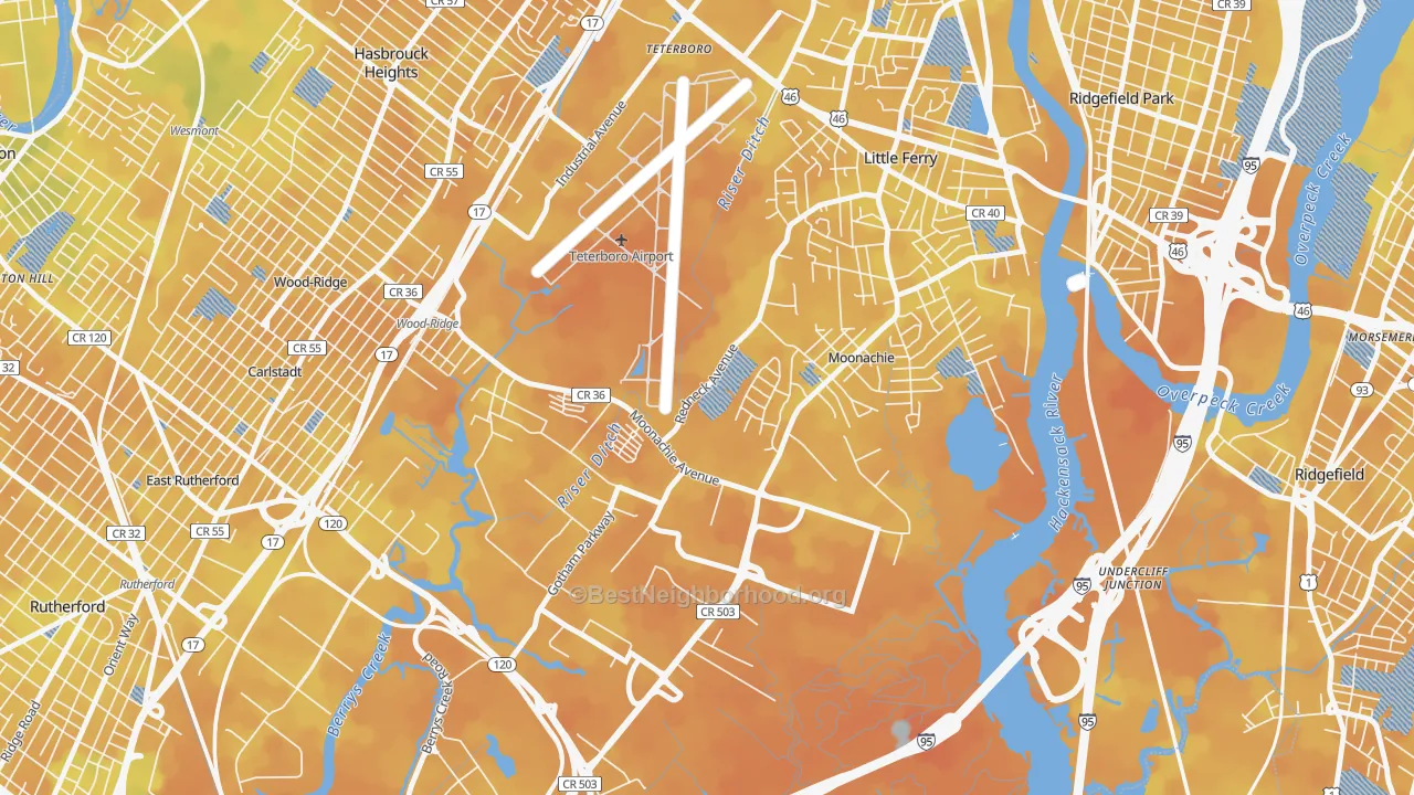 Bike Grade map of 07074, NJ