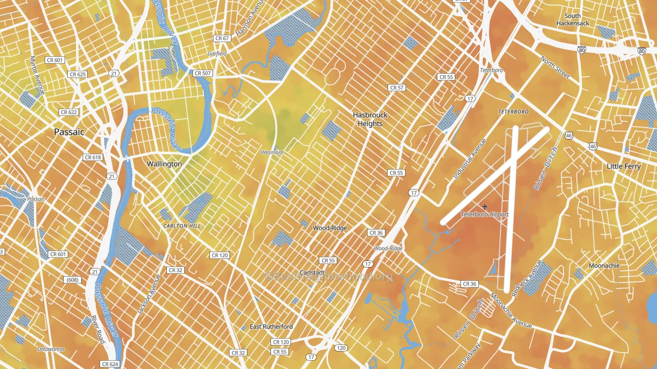 Bike Grade map of 07075, NJ