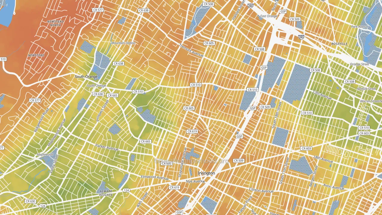 Bike Grade map of 07106, NJ
