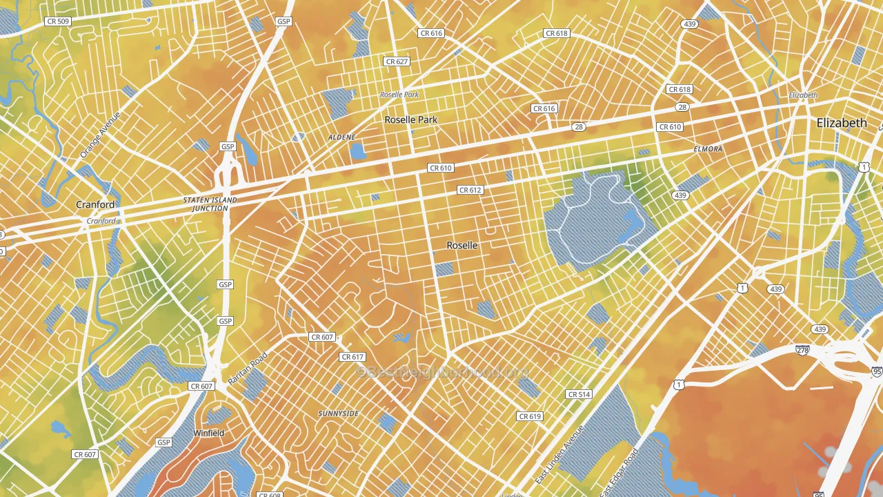 Bike Grade map of 07203, NJ