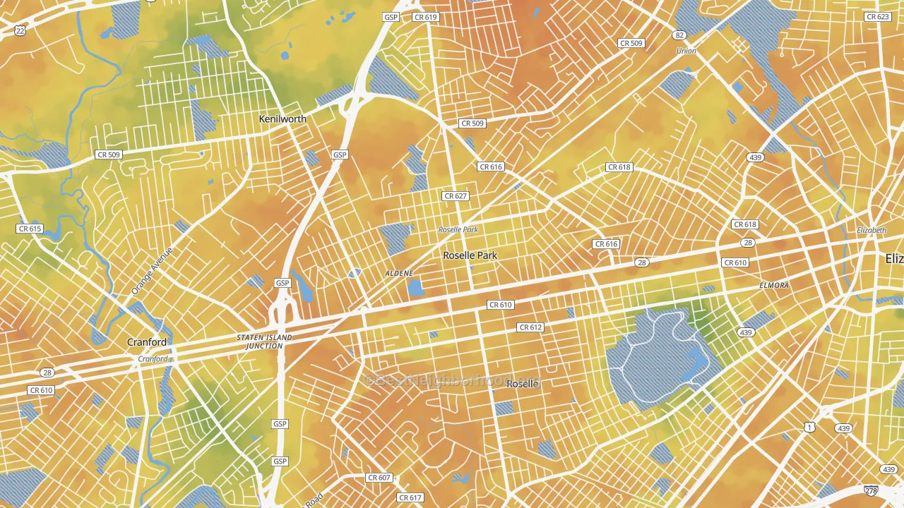 Bike Grade map of 07204, NJ