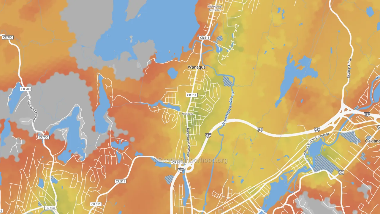 Bike Grade map of 07420, NJ