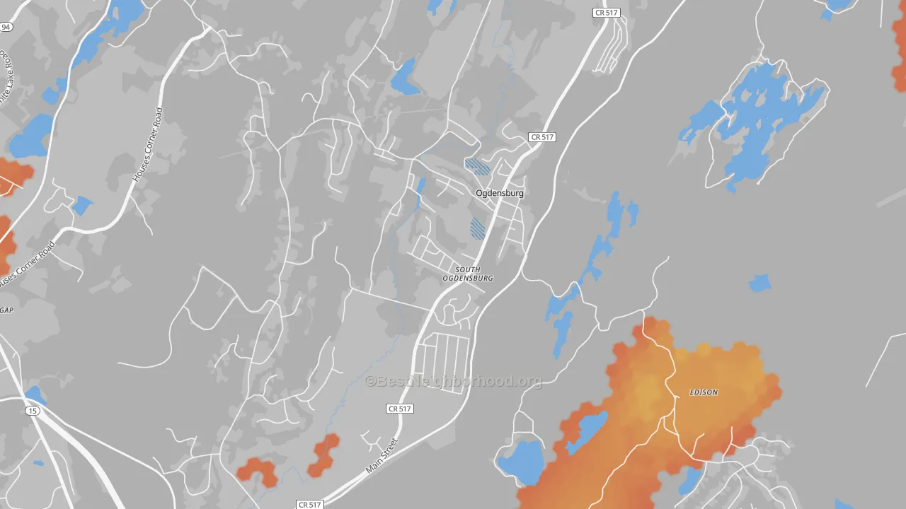 Bike Grade map of 07439, NJ