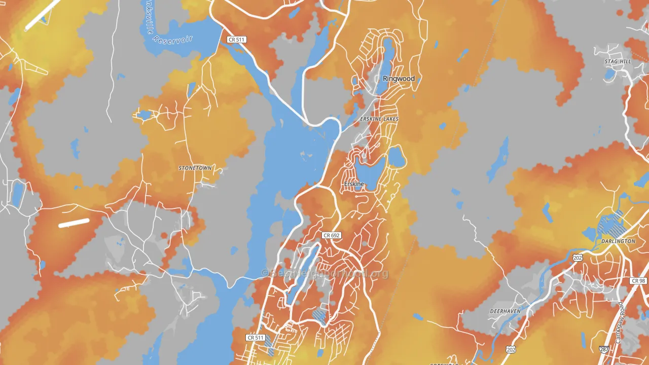 Bike Grade map of 07456, NJ
