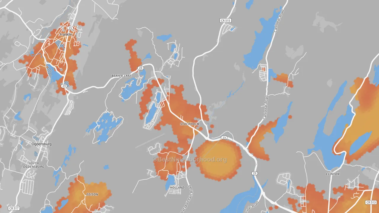Bike Grade map of 07460, NJ