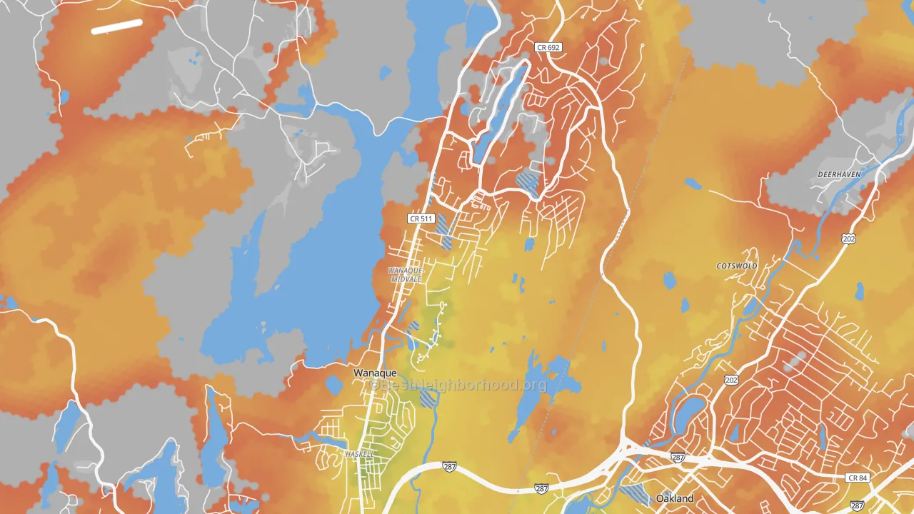 Bike Grade map of 07465, NJ