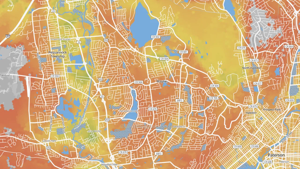 Bike Grade map of 07470, NJ