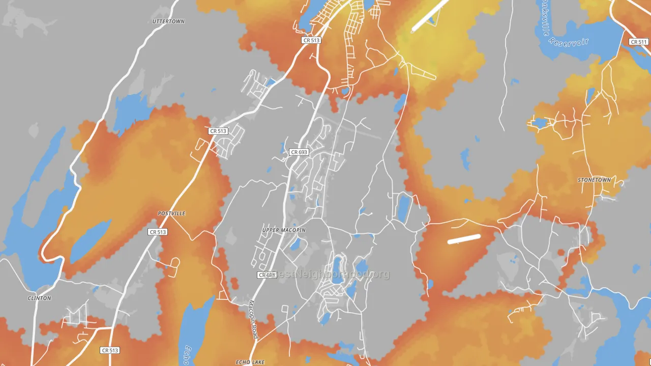 Bike Grade map of 07480, NJ
