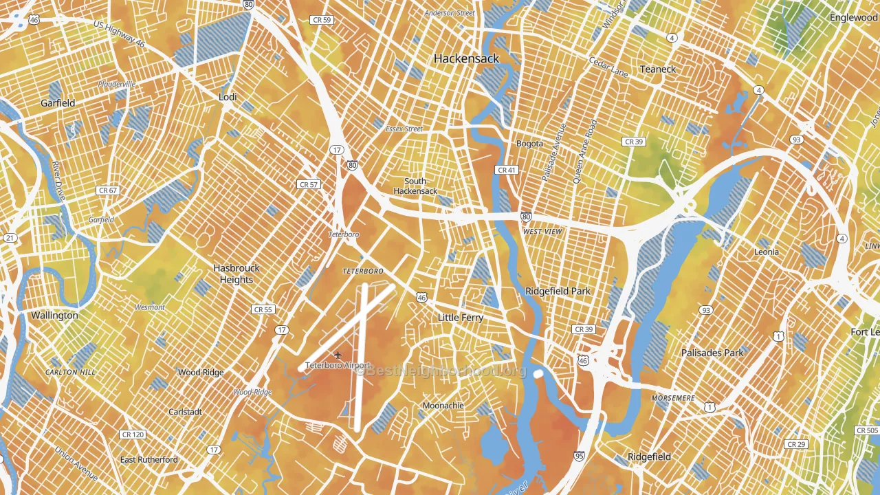 Bike Grade map of 07606, NJ