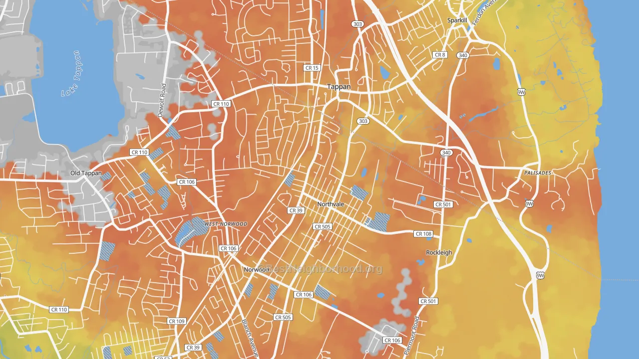Bike Grade map of 07647, NJ