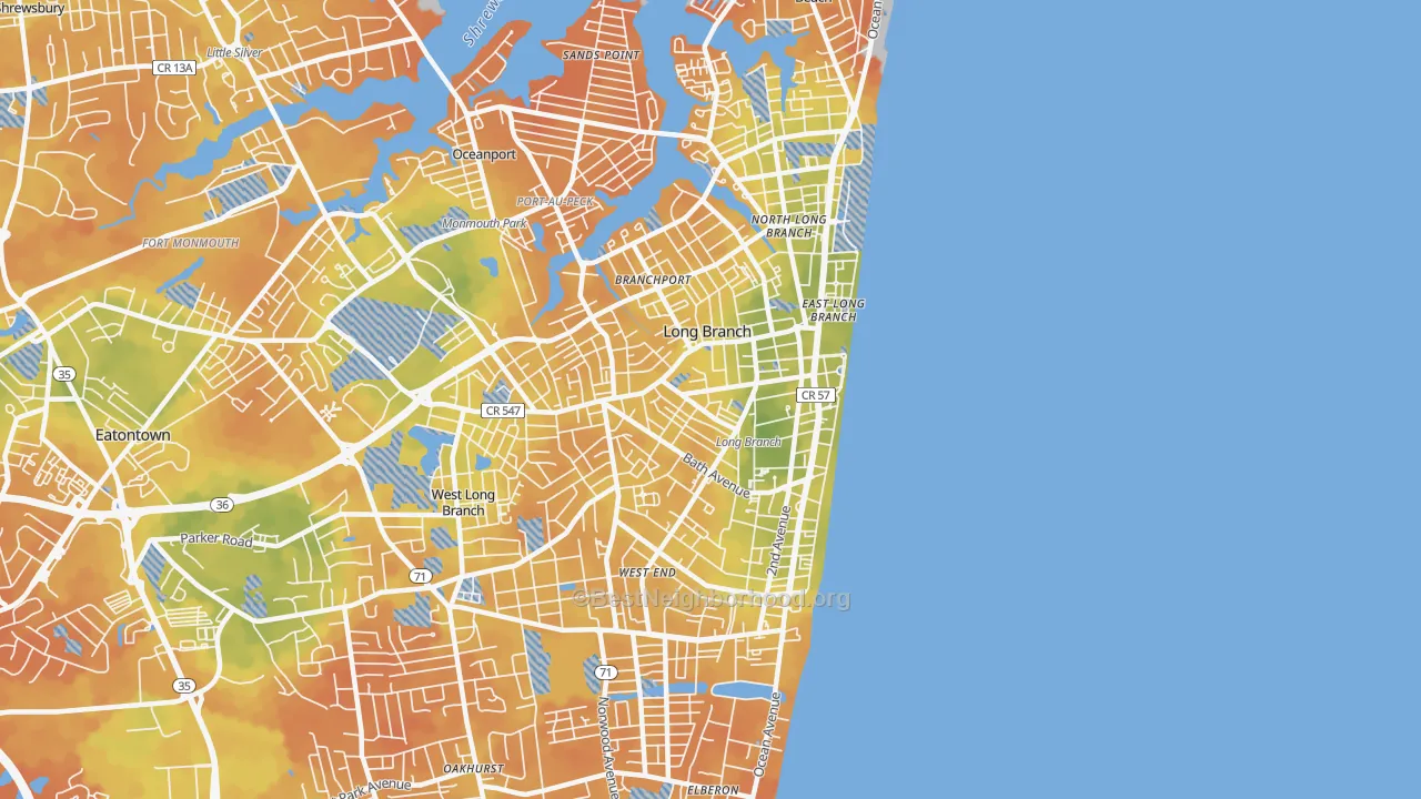 Bike Grade map of 07740, NJ