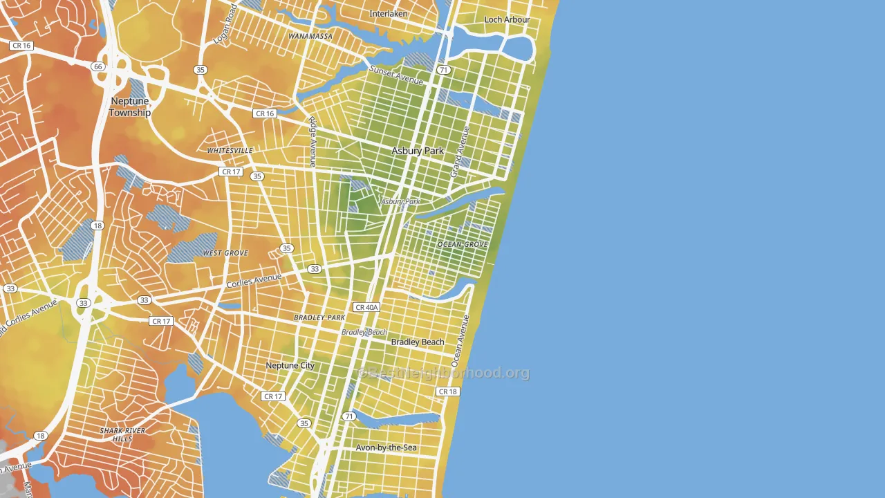 Bike Grade map of 07756, NJ